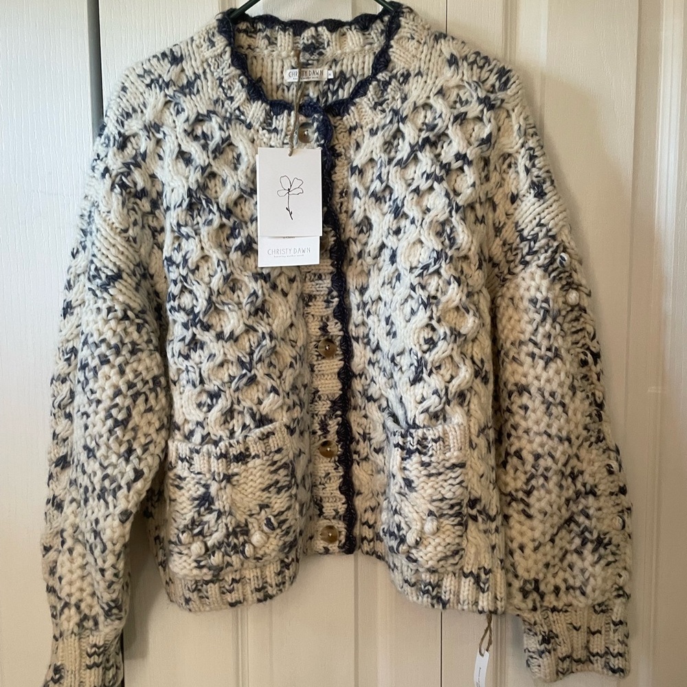 Christy Dawn The Ruin Cardigan Chunky Knit Cardigan Sweater Speckled Rain XL